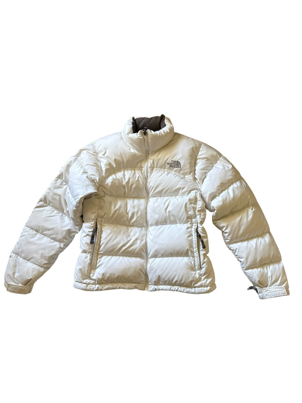 The North Face White Goose Down Puffer Jacket Women's Medium Quilted Warm Winter